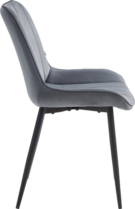 Colenis® - Chaise de salle à manger Verta - Set de 6 - Grijs - Velours - Velours - Industriel