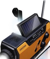 Radio d'urgence Proun - avec banque d'énergie solaire - Remontage Solar - Ensemble d'urgence avec signalisation SOS - Lampe de poche - Radio portable alimentée par batterie - Oranje