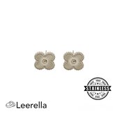 Betoverende Zilverkleurige Klaveroorbellen Roestvrij Stalen van Leerella - Het Perfecte Cadeau voor Moederdag, Verjaardag en Valentijnsdag | Luxe Sieraden van Duurzaam RVS | 100% Kleurvast