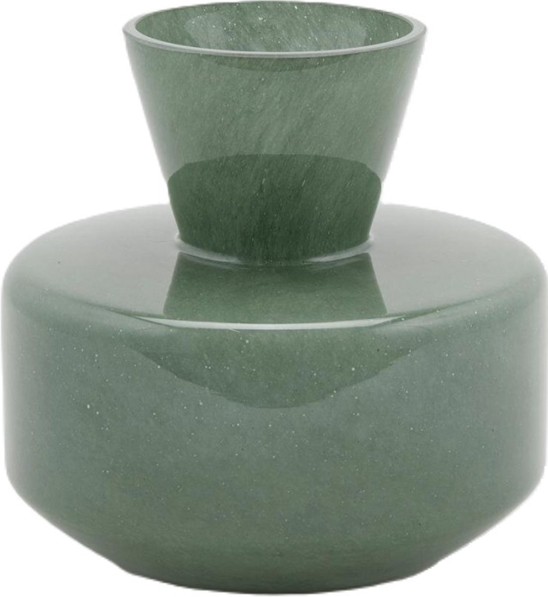 EDG Bloemenvaas Glas Groen D 21 cm H 20 cm Opening 11 cm