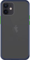 Telefoonglaasje Hoesje Geschikt voor iPhone 11 - TPU randen met PVC achterzijde - Blauw/Transparant - Beschermhoes - Case - Cover