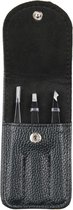 Beauty Tools - Pincet set van 3 met wenkbrauw-, splinter- & combinatiepincet - Zwart