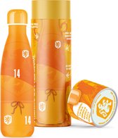 KNVB Drinkfles 500 ml inclusief Stickers - Thermosfles - EK 2024 - Oranje