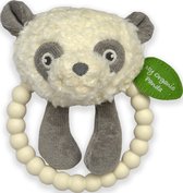 My Teddy My Organic Panda - Silicone rammelaar met bijtring - Pandaprint - Veilig & Stimulerend - Premium kwaliteit