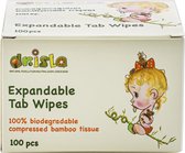Dr. Isla Bamboo - Gecomprimeerde Baby Doekjes - 100 Tabletten - Antibacteriële - Compact - Biologisch Afbreekbaar
