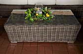 In And OutdoorMatch Glastafel Brandon - Tuintafel rotan wicker - Salontafel - 100cm