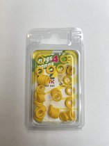 Plastic elastische ringen 6 mm geschikt voor E-Z ringpistool - geel - Vogelringen grote parkiet
