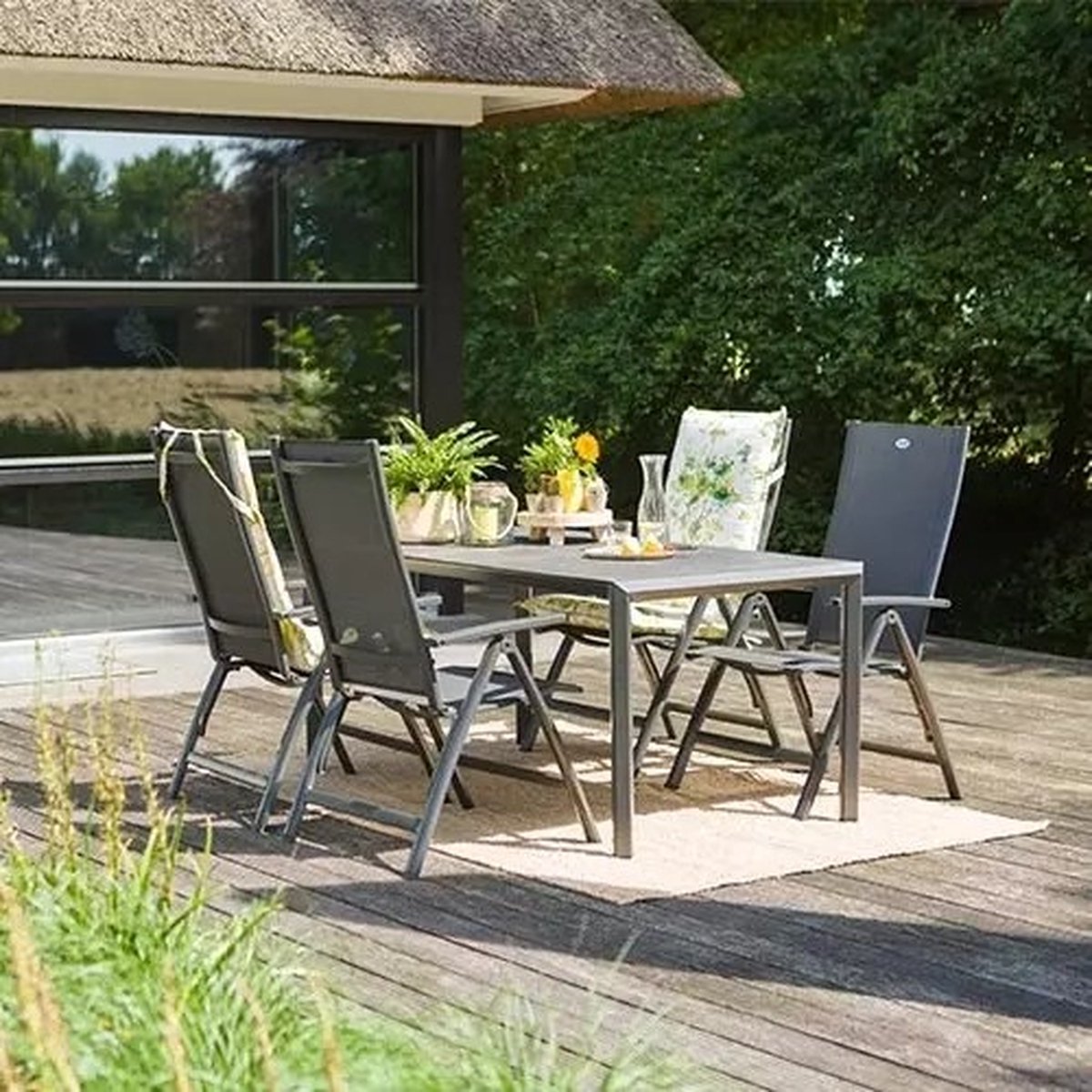 Hartman Troy - chaise de jardin réglable - Anthracite - Aluminium