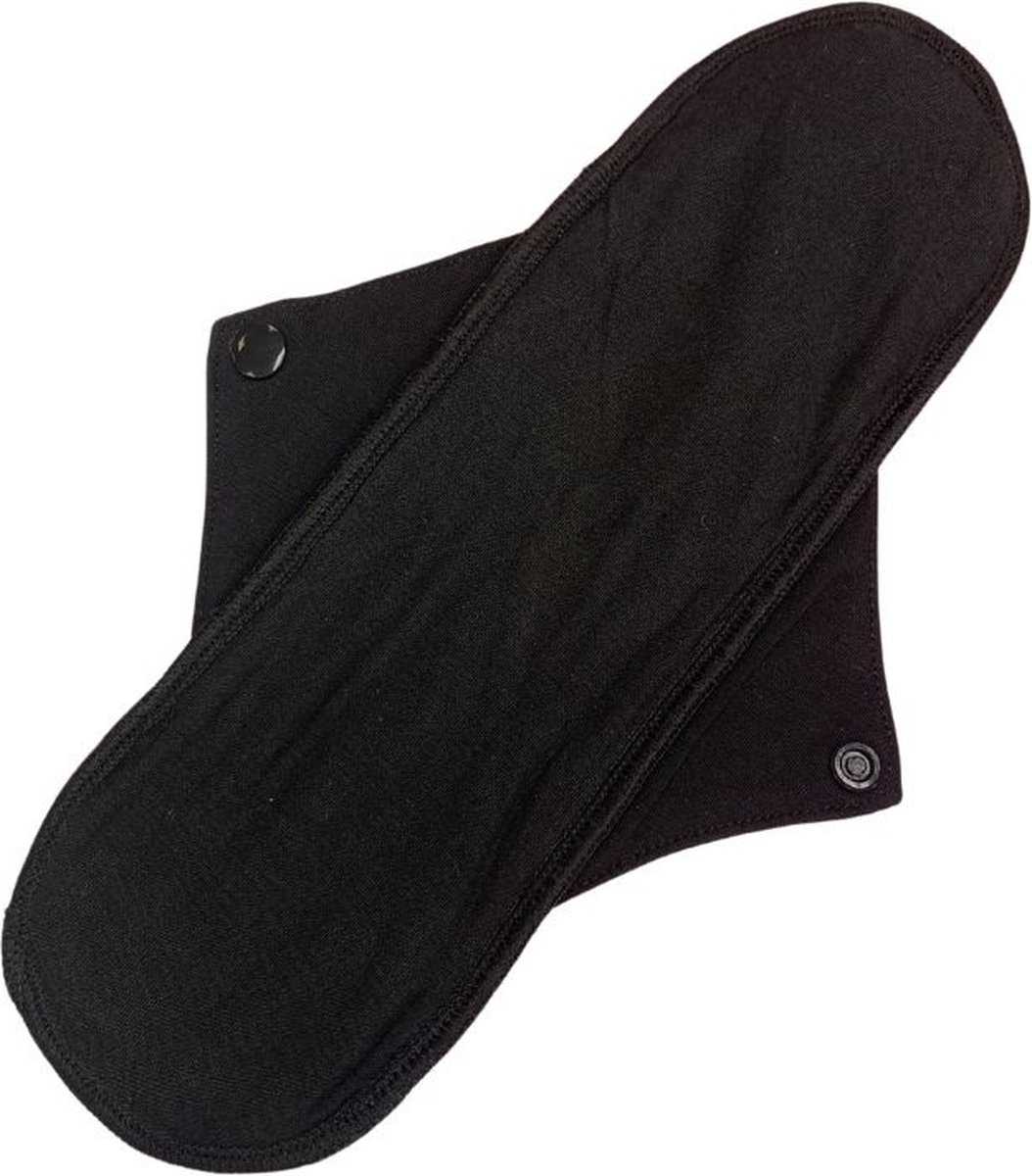 Goedkoopste Cheeky Pants Nacht Maandverband - Organisch Katoen - Met Drukknop - Zwart - Ultra Absorberend - Superzacht - Geschikt voor Nacht gebruik