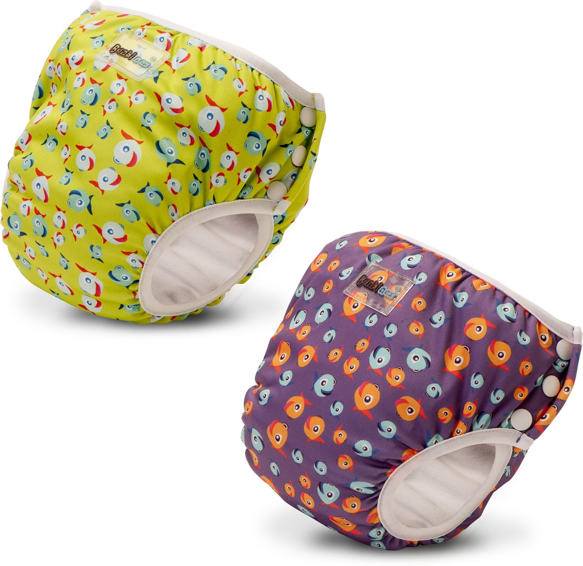 Goedkoopste Bambinex Lucky Green Lucky Purple - Wasbare Zwemluier/Oefenbroekje XS - Oeko Tex Gecertificeerd - Sneldrogend - Inclusief Printjes