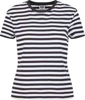 Urban Classics - Regular Striped Dames T-shirt - 5XL - Wit/Zwart