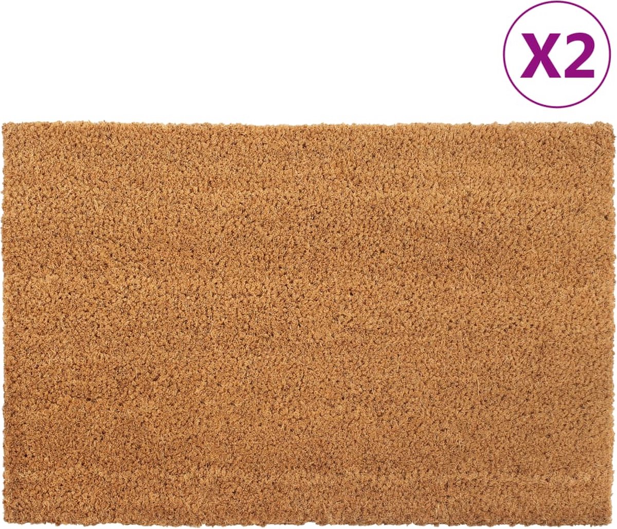 vidaXL - Deurmatten - 2 - st - 40x60 - cm - getufte - kokosvezel - naturel