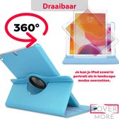 Draaibare Bookcase - Geschikt voor iPad Hoes 7e, 8e, 9e Generatie -10.2 inch (2019,2020,2021) - Licht Blauw