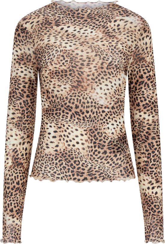 Foto: Guess ls adriana mesh top dames micro cheetah print maat xs