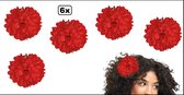 6x Épingle à cheveux fleur rouge - Hawaii Spanish Tropical beach beach party festival soirée à thème