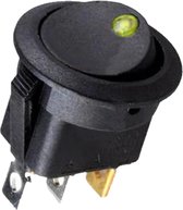 Wipschakelaar ON-OFF - 3-pins - Rond - 12V - Max. 20A - LED indicator - KCD3-12 - Geel