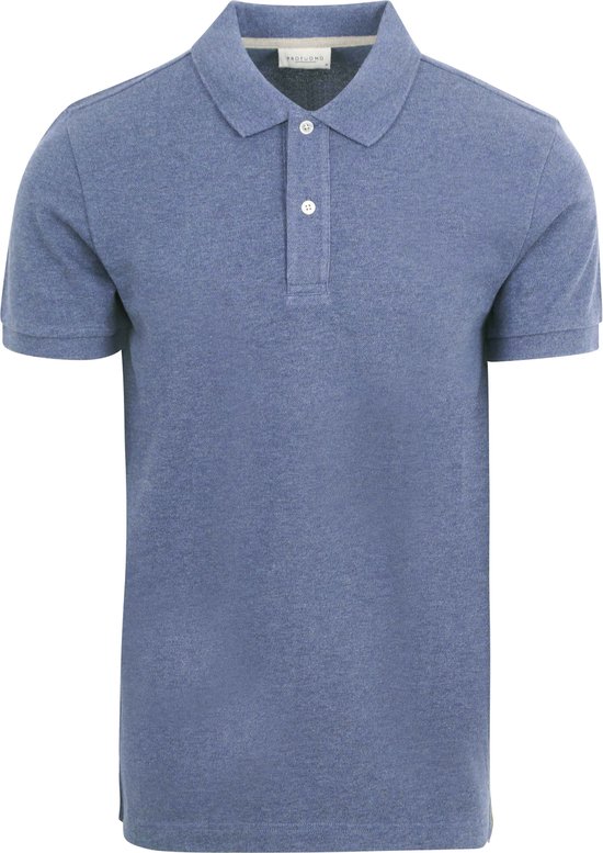 Profuomo - Piqué Poloshirt Denim Blauw - Modern-fit - Heren Poloshirt Maat S