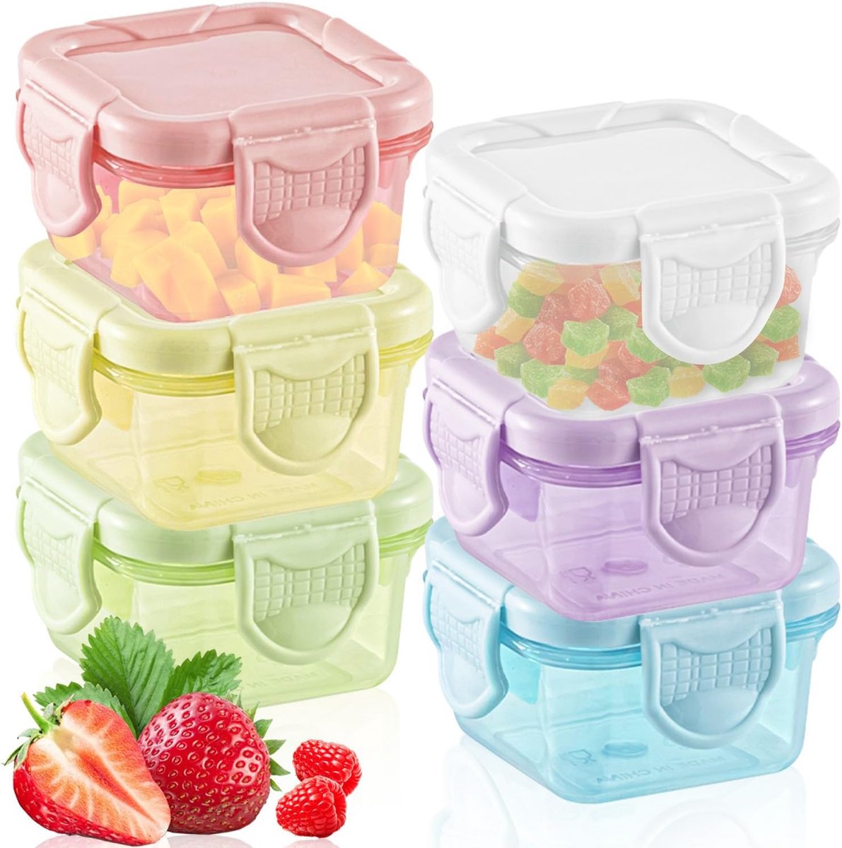 Voorraaddozen met deksel - kleine diepvriesdozen - 6 stuks voedselcontainers - saus - bewaren van levensmiddelen diepvriesdozen