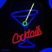 Neon Lamp - Cocktails - Incl. Ophanghaakjes - Neon Sign - Neon Verlichting - Neon Led Lamp - wandlamp