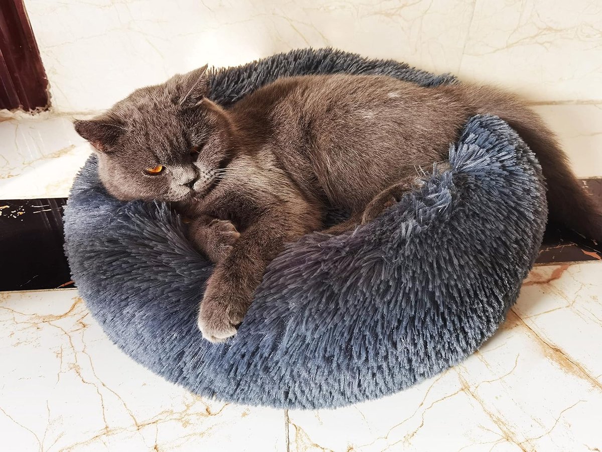 Kattenmand, kattenbed, opvouwbaar, voor katten of kleinere honden, zacht, pluizig kunstbont 40 cm,