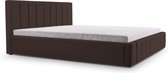 InspireME - Bed 01 - Gestoffeerd bed met Fluweel Beklede Tweepersoonsbed - 180x200 cm - Elegant en Comfortabel - Donkerbruin (TRINITY 8)