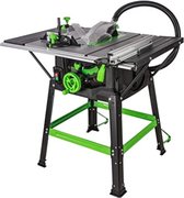 Table de scie avec base - Machine à scie à table - Machine à scie à table pour le bois - Scie à table - 95 x 70 x 82 cm - 20,25 kilogrammes - Vert/ Zwart