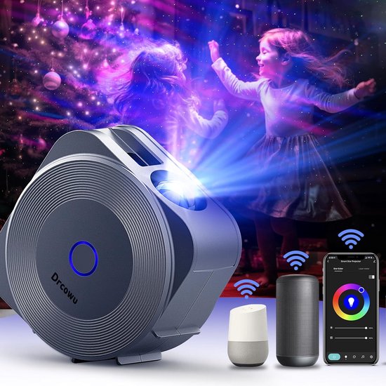 Starry Sky Projector Night Light for Kids - 3D Galaxy Projector with RGB Dimming, Timer, WiFi Voice Control Compatible with Alexa/Google Assistant - Room Decoration