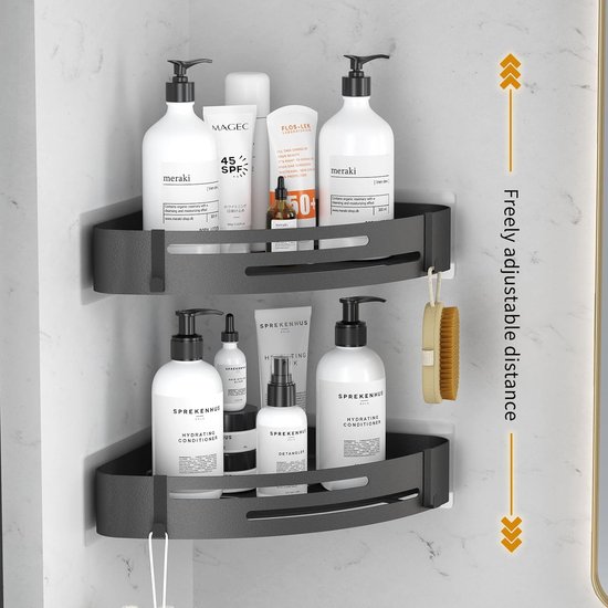ZTBH Badkamer Planken Badkamer Douche Plank, Badkamer Hoek plank, Wandmontage Keuken Opberghouder Badkamer Organizer (Kleur: 50cm wit