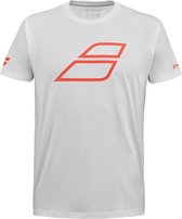 Babolat Strike T-shirt Heren - T-shirt Tennis - T-shirt Padel - Maat M - Wit / Strike Red