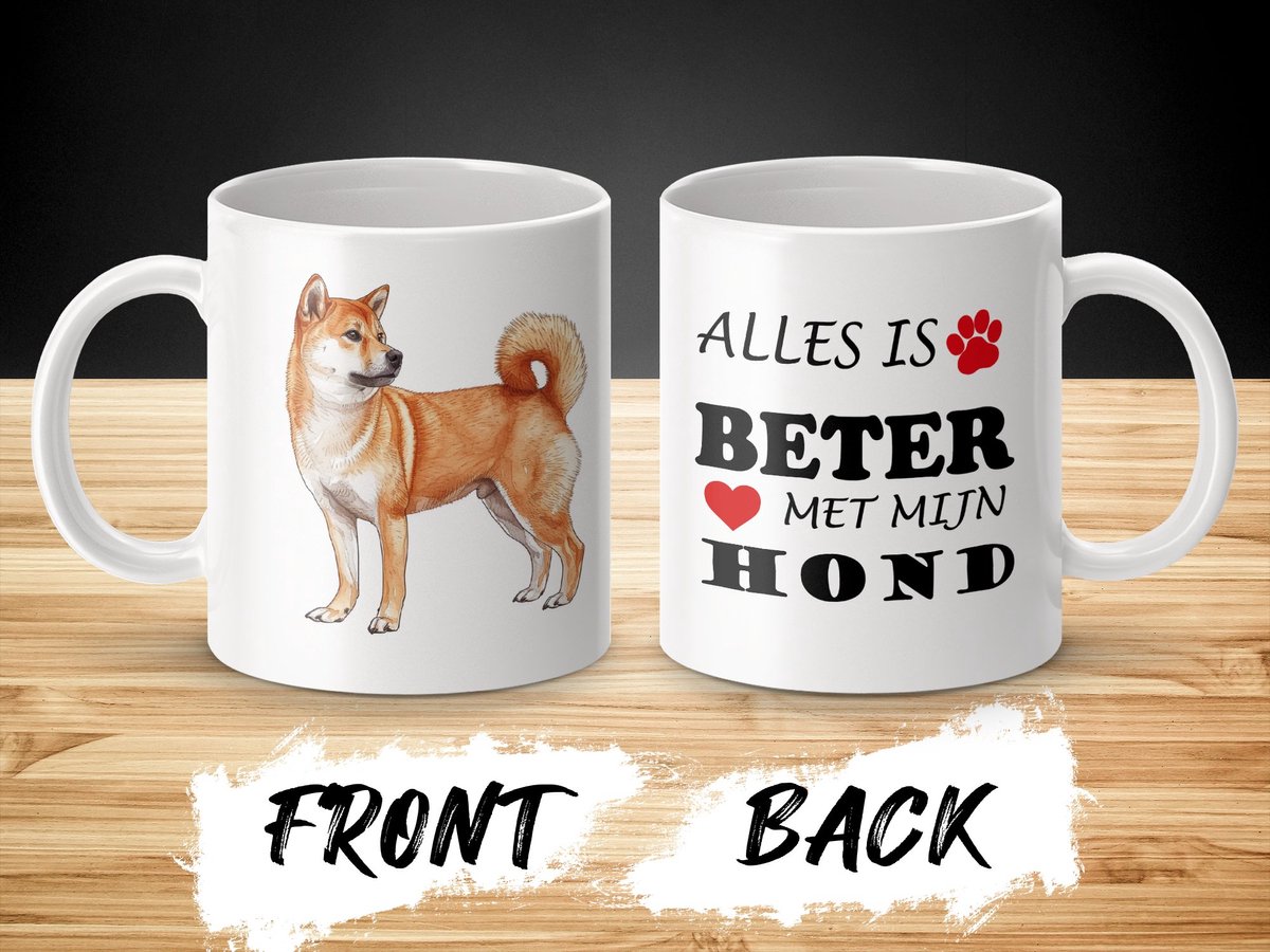 Mok Shiba Inu Alles is beter met mijn hond - dog - doglover