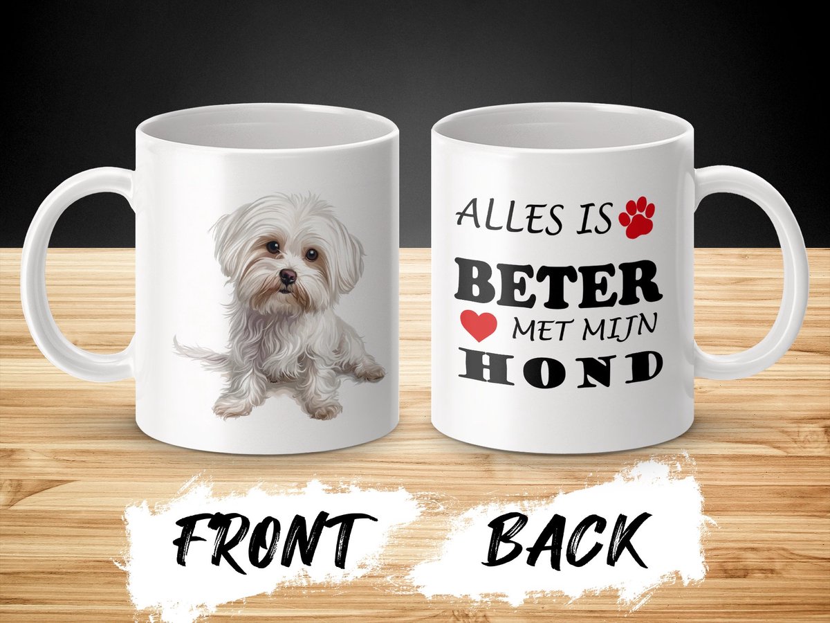 Mok Maltese Alles is beter met mijn hond - dog - doglover