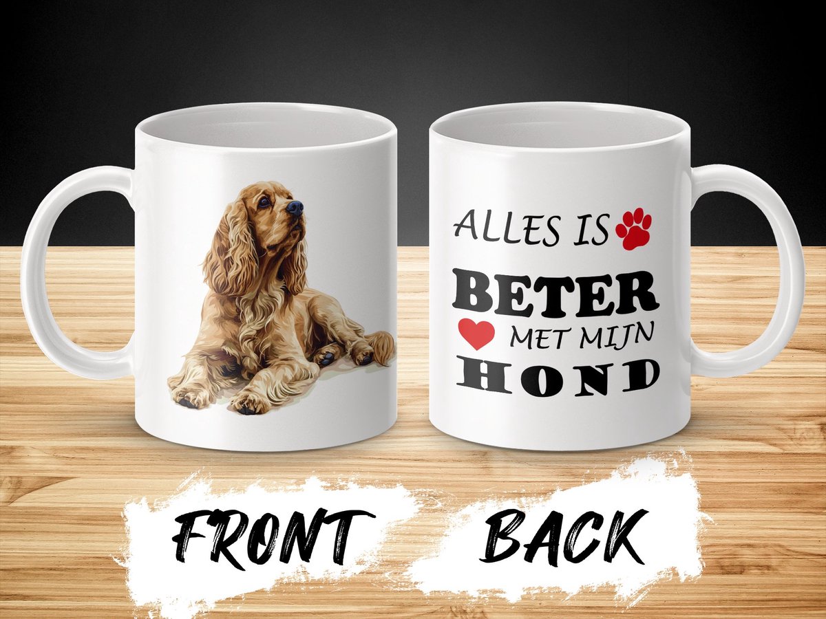 Mok Cocker Spaniel Alles is beter met mijn hond - dog - doglover