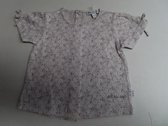 T shirt met korte mouwen - Meisjes - Grijst - Bloempje all over - 6 maand 68