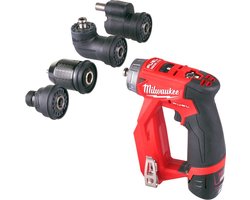 Milwaukee M12 FDDXKIT-202X 12V Li-Ion accu boor-/schroefmachine set (2x 2.0Ah accu) in HD-Box - 34Nm