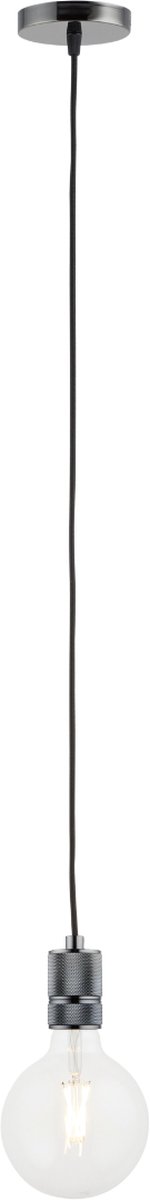 Pendel Zwart Titanium - Inclusief Lichtbron Helder - Classic - 1.5m Snoer - Met Plafondkap