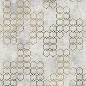 Grafisch behang Profhome 374244-GU vliesbehang licht gestructureerd design glanzend grijs goud 5,33 m2