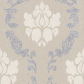 Barok behang Profhome 375524-GU vliesbehang licht gestructureerd in barok stijl mat beige crèmewit blauw 5,33 m2
