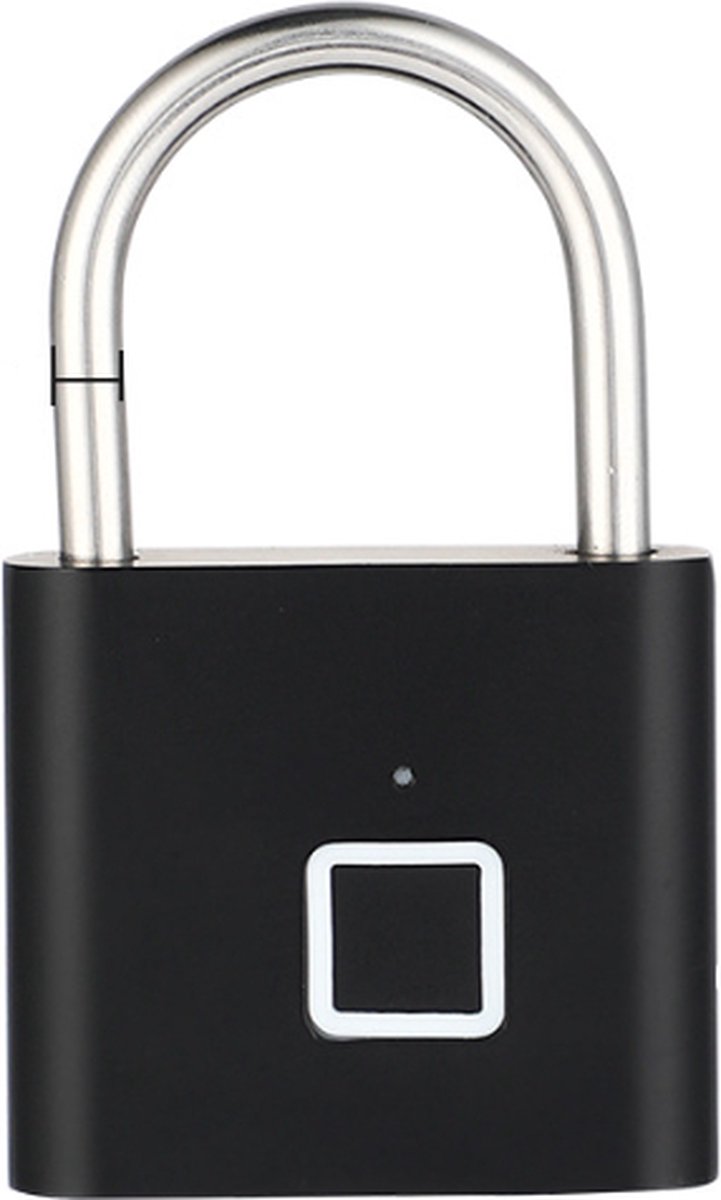 Vingerafdruk hangslot - USB oplaadbaar - Zwart - Multi inzetbaar elektronisch slot -Hangslot instelbaar met 10 vingerafdrukken - met waterdichte functie