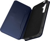 Sans marque, étui adapté pour Samsung Galaxy S24 Flip Double poche fonction support, bleu nuit
