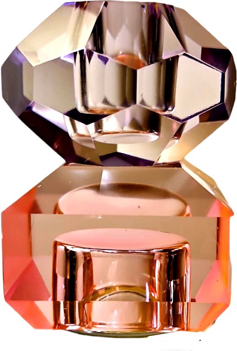 Colmore by Diga glazen gekleurde kandelaar crystal 8 x 14 cm