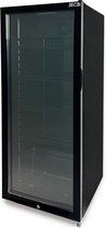 HCB® - Professionele Horeca Glasdeur koelkast - 248 liter - zwart - 230V - Energiezuinige koeling met glazen deur - Flessenkoelkast - Drankenkoelkast - Energielabel C - 54x56x140.7 cm (BxDxH) - 52 kg