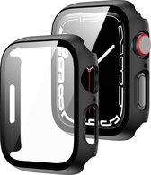 iMoshion Screen Protector Geschikt voor Apple Watch Series 7 / 8 / 9 - 45 mm - iMoshion Full Cover Hard Case / Hoesje - Zwart