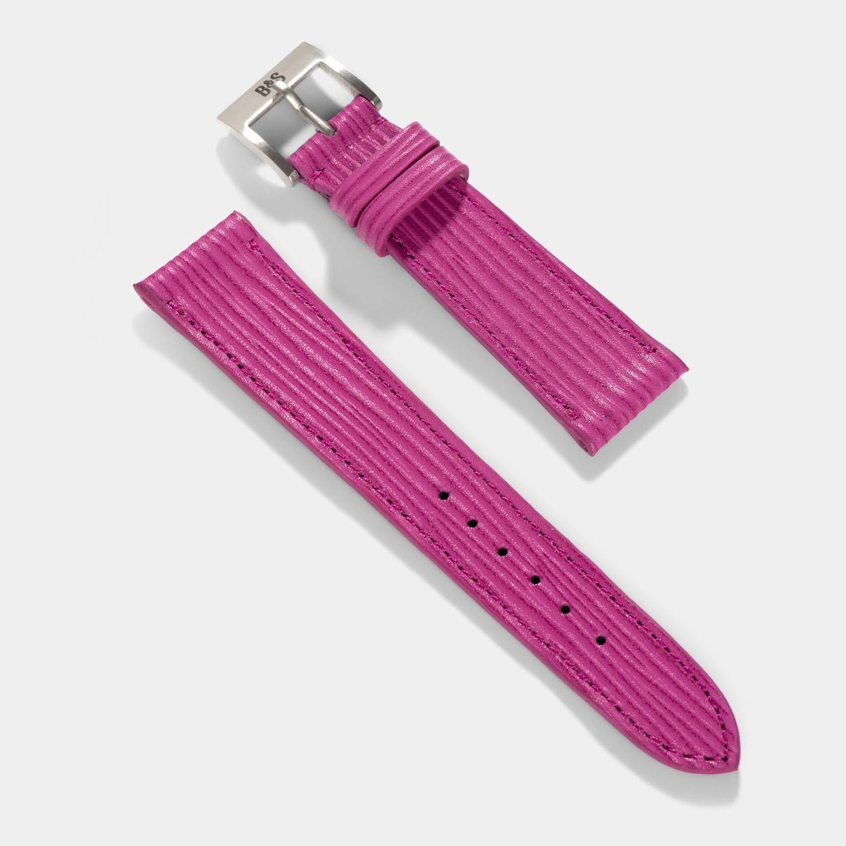 BS Leren Horlogeband Luxury - Berry Boarded - 20mm