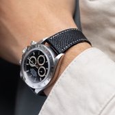 B&S Leren Horlogeband Luxury - Epsom Zwart - 20mm
