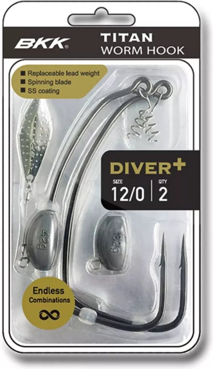 BKK Titan Diver + Worm Hook Haak: 3/0 - 3.8g van BK — afbeelding 2