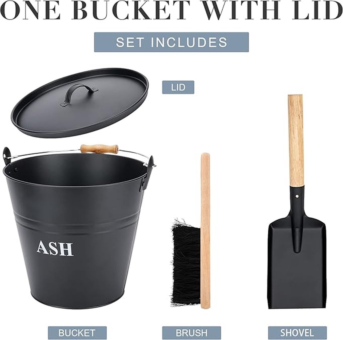 Goedkoopste ash bucket with lid - asemmer met deksel 30.48 x 30.48 x 30.5 cm