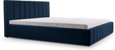 InspireME - Bed 01 - Gestoffeerd bed met Fluweel Beklede Tweepersoonsbed - 180x200 cm - Elegant en Comfortabel - Donkerblauw (TRINITY 31)