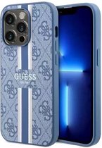 Guess 4G Printed Stripe Back Case (MagSafe Compatible) - Geschikt voor Apple iPhone 14 Pro (6.1") - Blauw
