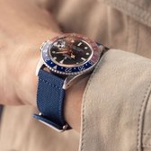 B&S Nylon Horlogeband Luxury - Safari Navy Canvas - 20mm