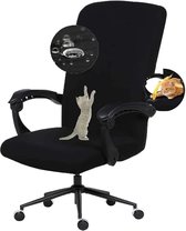 Housse de chaise, élastique, chaise de bureau siamoise, housse de protection, chaise pivotante, chaise d'ordinateur, housse de protection, noir